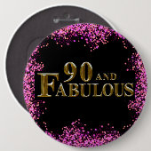 90ste verjaardag ronde button 6,0 cm (Voorkant /achterkant)