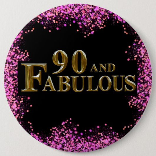 90ste verjaardag ronde button 6,0 cm (Voorkant)