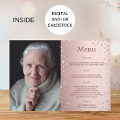 90ste verjaardag rose goud diamanten welkom menu