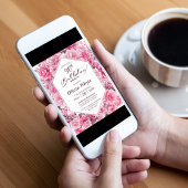 90ste verjaardag Roze Bloemen Party Kaart