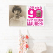 90ste verjaardag roze look 90 aangepaste foto nu d spandoek (Insitu)