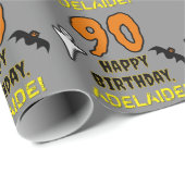 90ste verjaardag: Spooky Halloween Thema, aangepas Cadeaupapier (Rol Hoek)