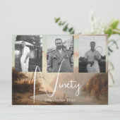 90ste verjaardag Tropische Foto Uitnodiging (Staand voorkant)