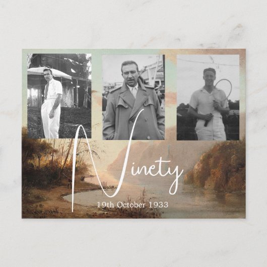 90ste verjaardag Tropische foto uitnodiging  (Voorkant)