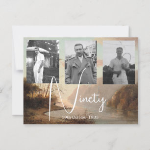 90ste verjaardag Tropische foto-uitnodiging  Briefkaart