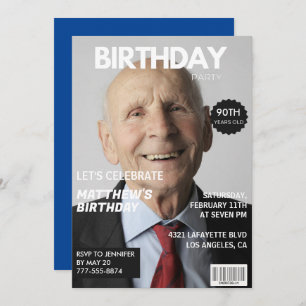 90ste verjaardag Uitnodigingen Mannen Hem Magazine