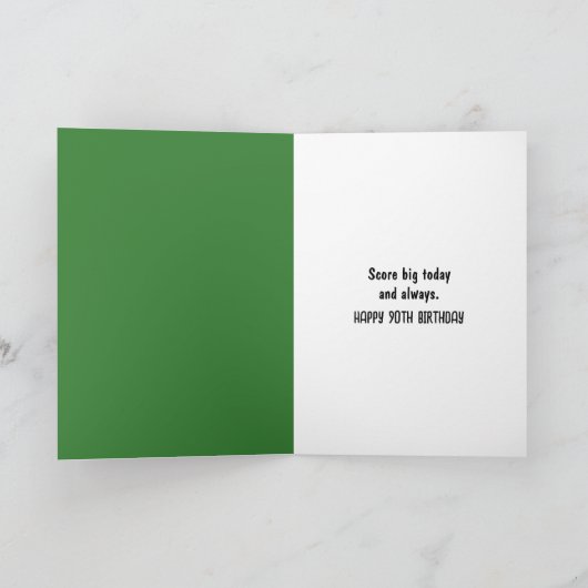 90ste verjaardag Voetbal in Green Grass Kaart (Binnen)