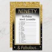 90ste verjaardag Word Scramble Game (Voorkant / Achterkant)