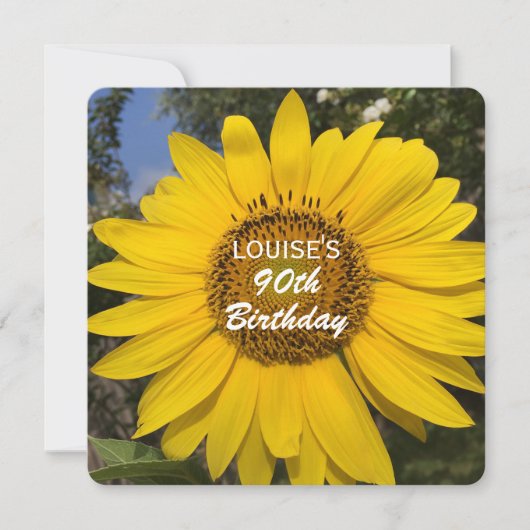 90ste verjaardag Zonnebloem Uitnodiging (Voorkant)