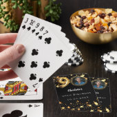 90ste verjaardag zwart goud sterren foto pokerkaarten (Insitu)