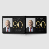 90ste verjaardag zwart goud typografie classy cust gastenboek (Volledig)