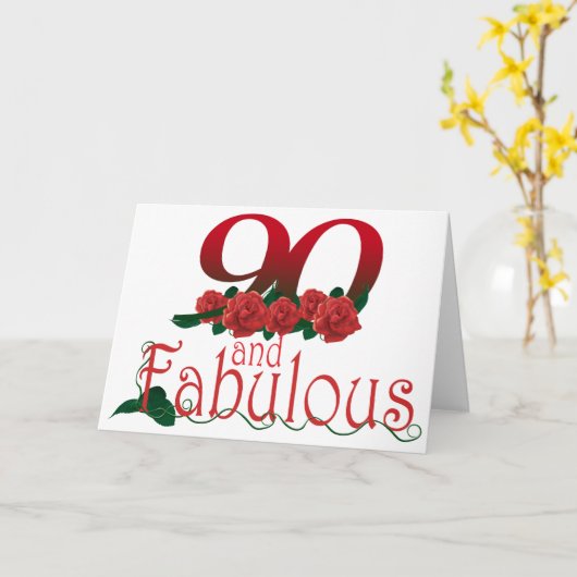 90ste verjaardagsbloem kaart (Gele Bloem)