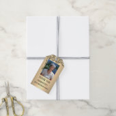 90ste Verjaardagsfeest Elegant Goud Cadeaulabel (Met Touw)
