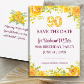 90ste verjaardagsfeest - Gele rozen 90 jaar Save The Date