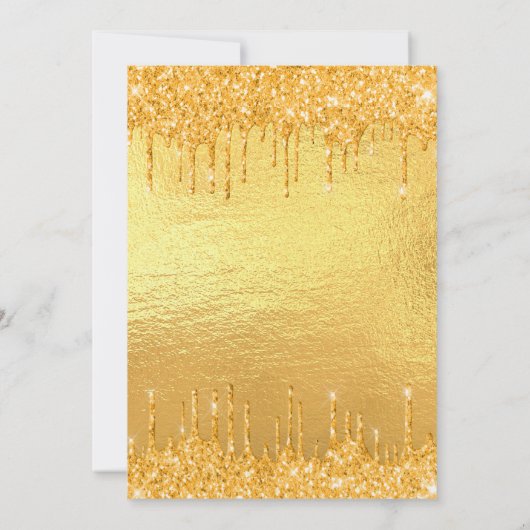 90ste verjaardagsfeest gouden glitters druppels lu kaart (Achterkant)