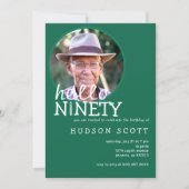 90ste verjaardagsfeest Mannen Hallo foto Kaart (Voorkant)