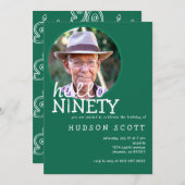 90ste verjaardagsfeest Mannen Hallo foto Kaart (Voorkant / Achterkant)