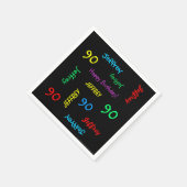 90ste verjaardagsfeest met herhalende namen, zwart servet (Hoek)