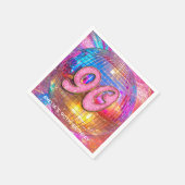 90ste verjaardagsfeestje Gouden Roze Glitter Disco Servet (Hoek)