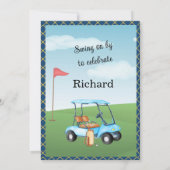 90ste verjaardagsfeestje Heren golf thema feestje Kaart (Achterkant)