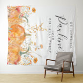 90ste verjaardagsfeestje Herfst pompoen Wildflower Wandkleed (In Situ (horizontaal))