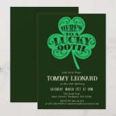 90ste verjaardagsfeestje Lucky Shamrock Iers Kaart (Voorkant / Achterkant)