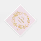 90ste verjaardagsfeestje Luxe Goud Roos Roze Cockt Servet (Hoek)