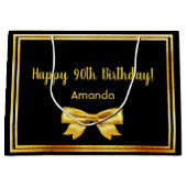 90ste verjaardagsfeestje op zwarte gouden lijst na groot cadeauzakje (Voorkant)
