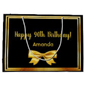 90ste verjaardagsfeestje op zwarte gouden lijst na groot cadeauzakje (Achterkant)