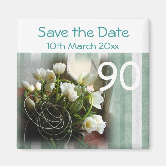 90ste verjaardagsfeestje Save the Date Magnet (Voorkant)