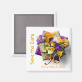 90ste verjaardagsfeestje Save the Date Magnet (Voorkant / Achterkant)
