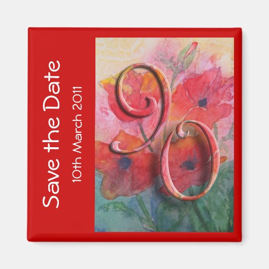 90ste verjaardagsfeestje Save the Date Magnet (Voorkant)