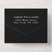 90ste verjaardagsfeestje zwart wit eenvoudig moder all in one uitnodiging (Achterkant)