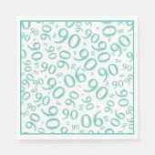 90ste Verjaardagsfeestnummer Patroon Blauwgroen/Wi Servet (Voorkant)