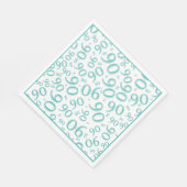 90ste Verjaardagsfeestnummer Patroon Blauwgroen/Wi Servet (Hoek)