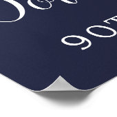 90ste Verjaardagsfoto Moody Paarse Bloemen Welkom Poster (Hoek)