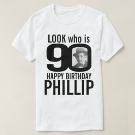 90ste verjaardagsmono bekijk 90 aangepaste foto en t-shirt