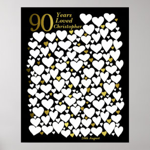 90ste verjaardagsposter - 90 jaar geliefd poster