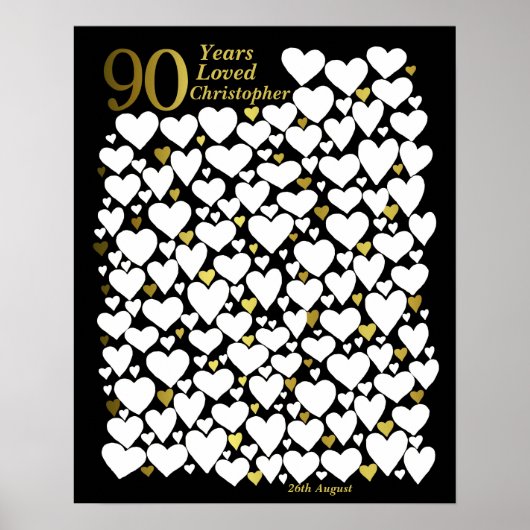 90ste verjaardagsposter - 90 jaar geliefd poster (Voorkant)