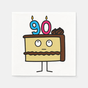 90ste verjaardagstaart met kaarsen servet
