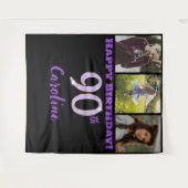 90ste verlichtingspartij, paarse glitter & 3 foto' wandkleed (Voorkant (horizontaal))