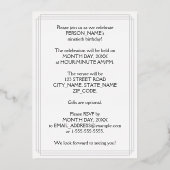 90ste verpartij — Elegante script + aangepaste naa Folie Uitnodiging (Achterkant)