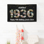90ste verpartij Foto Collage Opgericht in 1936 Spandoek (Insitu)