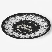 90ste zwart/wit willekeurig getallenpatroon papieren bordje (Gekanteld)