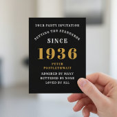90th Birthday 1936 Black Gold Invitation Briefkaart