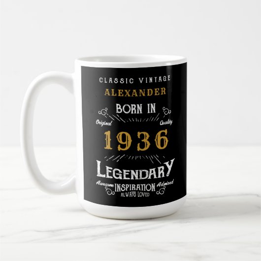 90th Birthday 1936 Legendary Retro Koffiemok (Links)