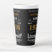 90th Birthday 1936 Legendary Retro Latte Mok (Voorkant)