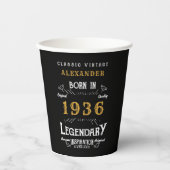 90th Birthday 1936 Legendary Retro Papieren Bekers (Voorkant)