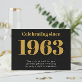 90th Birthday 1936 Retro Black And Gold Bedankkaart
