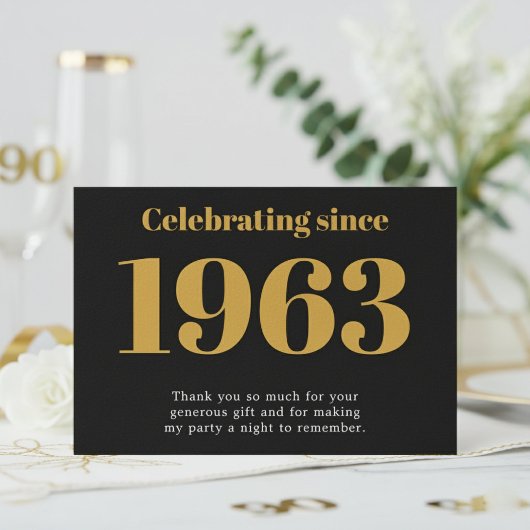 90th Birthday 1936 Retro Black And Gold Bedankkaart